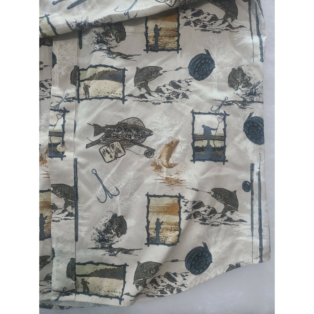 Natural Issue Angler Fishing Button Down Shirt Tan Brown Wrinkle Free Sz: XLT - Picture 2 of 10